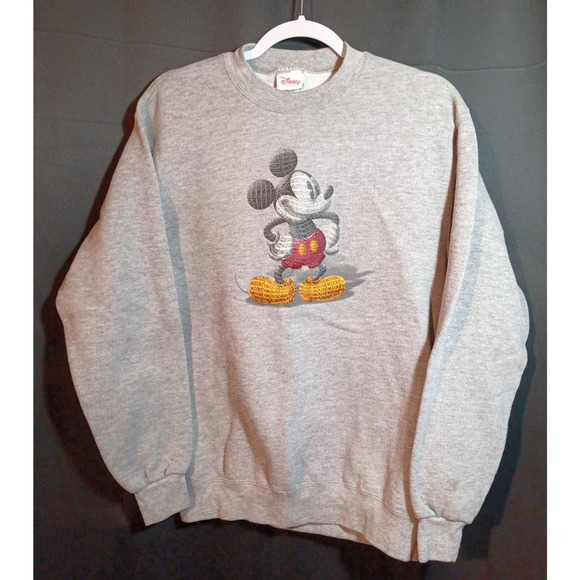 Disney Other - Disney Store Crewneck Sweatshirt Small Textured Print Micky Mouse Classic